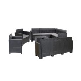 Set de mobilier de grădină de colț Nero VI cu 10 locuri, grafit
