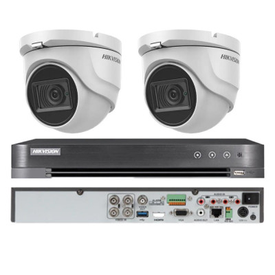 Kit supraveghere Hikvision 2 camere interior 4 in 1, 8MP, 2.8mm, IR 30m, DVR 4 canale 4K 8MP SafetyGuard Surveillance foto