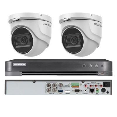 Kit supraveghere Hikvision 2 camere interior 4 in 1, 8MP, 2.8mm, IR 30m, DVR 4 canale 4K 8MP SafetyGuard Surveillance foto