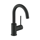 Cumpara ieftin Baterie Lavoar AVITAL Clyde Monocomanda, Pipa Inalta, Negru Mat, Montaj pe Blat, Cartus Ceramic, Ventil Push-Open