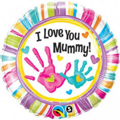 Balon botez I Love You Mummy din folie 43cm foto