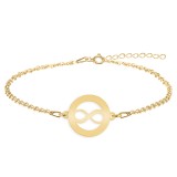 Eternity - Bratara personalizata infinit in cerc din argint 925 placat cu aur galben 24K