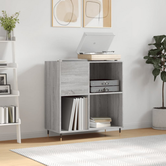 vidaXL Dulap pentru discuri gri sonoma 84,5x38x89 cm lemn compozit 831770