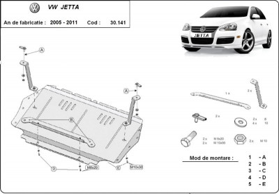 Scut motor metalic VW Jetta 1.4i, 1.6i, 1.8i, 2,0i, 1.9 TDI, 2.0 TDI 2005-2011 foto