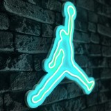 Cumpara ieftin Decoratiune luminoasa LED de perete Basketball Albastru 42x40x2 cm