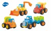 Set 4 Vehicule Ferma Hola, Tractor, Buldozer, Camion, Plastic, +18 luni, Multicolor