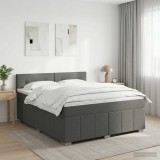 Cumpara ieftin Pat boxspring cu saltea Gri inchis 160 x 200 cm Tesatura