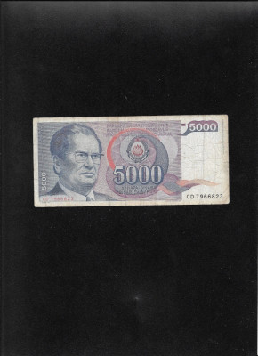 Iugoslavia Yugoslavia 5000 dinara dinari 1985 seria7966823 foto