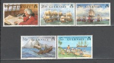 Guernsey.1990 250 ani calatoria Lordului Ansons in jurul lumii-Corabii GG.47 foto