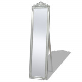 VidaXL Oglindă verticală &icirc;n stil baroc 160 x 40 cm argintiu