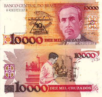 BRAZILIA 10 cruzados novos / 10.000 cruzados ND UNC!!! foto