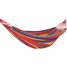 Hamac Multicolor Simplu (1 persoana), 190 x 80 cm, cu bara de 40 cm &ndash; ROSU
