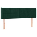 Cumpara ieftin Tablie de pat cu aripioare verde inchis 147x16x78/88 cm catifea