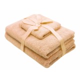 Set prosoape 3 piese 500 gsm (fata, maini, corp) Crem , SomnART