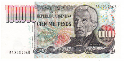 Argentina 100 000 Pesos 1979-83 P-308 Seria 55823706 foto