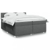 VidaXL Pat box spring cu saltea, gri &icirc;nchis, 200x200 cm, textil 3288289