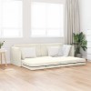 VidaXL Canapea extensibilă de podea Crem 213 x 76 x 77 cm Catifea 4106732