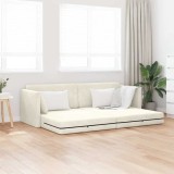 Sofa Pat Pliabil 2 &icirc;n 1 Crem 213x144x60 cm Catifea