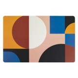 Suport farfurie din plastic cu model forme geometrice colorate, 43.5x28.5cm, CMCLASS