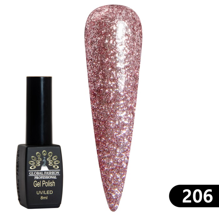 Oja semipermanenta BLACK ELITE, Global Fashion 8 ml, 206