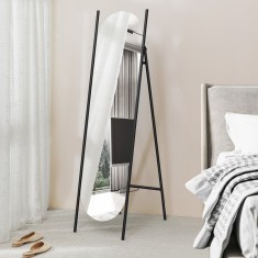 Oglinda de podea, en.casa, PXIT-0156 Fardella, 150 x 41 x 59,5 cm, metal, negru, reglabila HausGarden Leisure