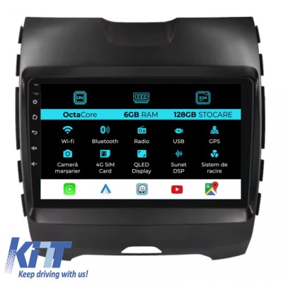 Navigatie Dedicata Ford Edge (2015 - 2021), 9Inch, 6Gb Ram, 128Gb Stocare, Carplay Performance AutoTuning foto