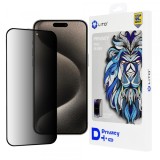 Folie de protectie Ecran Privacy Lito D+ Pro pentru Apple iPhone 15 Pro Max, Sticla Securizata, Full Glue