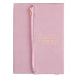 Agenda A5, Model Organize Yourself, Roz, 96 File, &Icirc;nchidere Capsă, Husa Fermoar