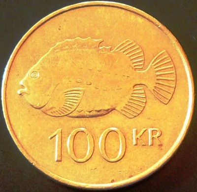 Moneda 100 KRONUR / COROANE - ISLANDA, anul 1995 * cod 4887 B foto