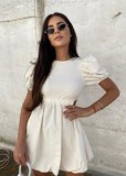 Rochie cu Decupaje Laterale Alba, Rahela, Alb