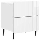 vidaXL Dulap de noapte cu sertar Alb foarte lucios 43 x 34,5 x 49,5 cm 894303