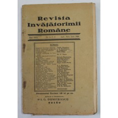 REVISTA INVATATORIMII ROMANE , ANUL XXIX , NR. 4-5-6 , APRILIE - IUNIE , 1929