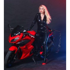 Catsuit All Over Negru cu Fermoar M