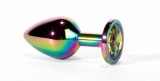 Cumpara ieftin Dop Anal Cu Bijuterie Secret Shine Metal S, Multicolor, 7 cm
