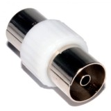 Adaptor antena coaxial TV M-M Alb, KTCFF