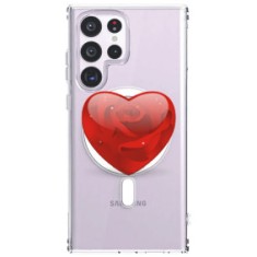 Husa personalizata samsung galaxy s23 ultra, magsafe atasare magnetica, rose heart foto