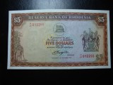 RHODESIA 5 DOLARI 1978 AUNC