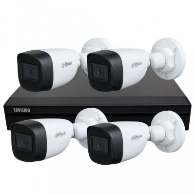 Kit supraveghere basic 4 camere 5MP, IR 30m, lentila fixa 2.8mm, DVR 4 canale, inteligenta artificiala SafetyGuard Surveillance foto