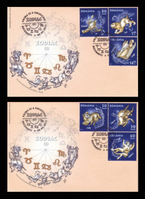 2011 Romania, 2 FDC Zodiac (I) LP 1900, Horoscop plicuri prima zi foto