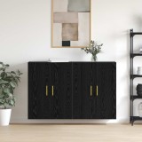 vidaXL Dulap montat pe perete 2 pcs Stejar Negru 69,5 x 34 x 90 cm 3394514