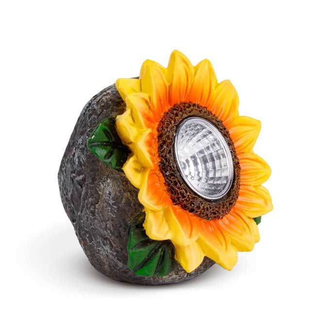 Lampă solară - Floarea soarelui - 2 LED-uri albe - 5 x 8 x 8,6 cm_11762C