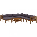 Cumpara ieftin Set mobilier gradina cu perne, 9 piese, lemn masiv de acacia