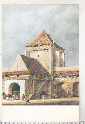 bnk cp Sibiu - Johann Bobel - Poarta Burger ,vedere dinspre oras - necirculata foto