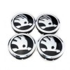 Set 4 Capacele Roti 56mm Aliaj Skoda Octavia Fabia Superb Roomster Yeti ABS Emblema UV