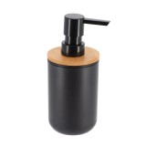 Dispenser Săpun Plastic 300 Ml &ndash; Negru/Bamboo