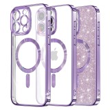 Husa pentru iphone 16 pro glitter magsafe, atasare magnetica, light purple