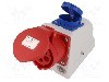 Conector alimentare AC, IEC 60309, IP44, 16A, 400V AC, 5 pini, PCE - 9215-6