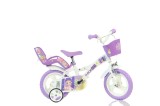 Bicicleta pentru copii 12 inch K-Pop cu roti ajutatoare si cosulet