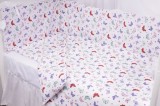 Lenjerie 6 piese patut 120x60 cm bumbac 100% model fluturasi multicolori