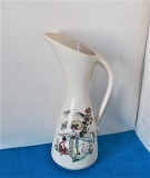 Vaza mare cu ansa, ceramica emailata pictata manual - marcaj Dumler &amp; Breiden WG